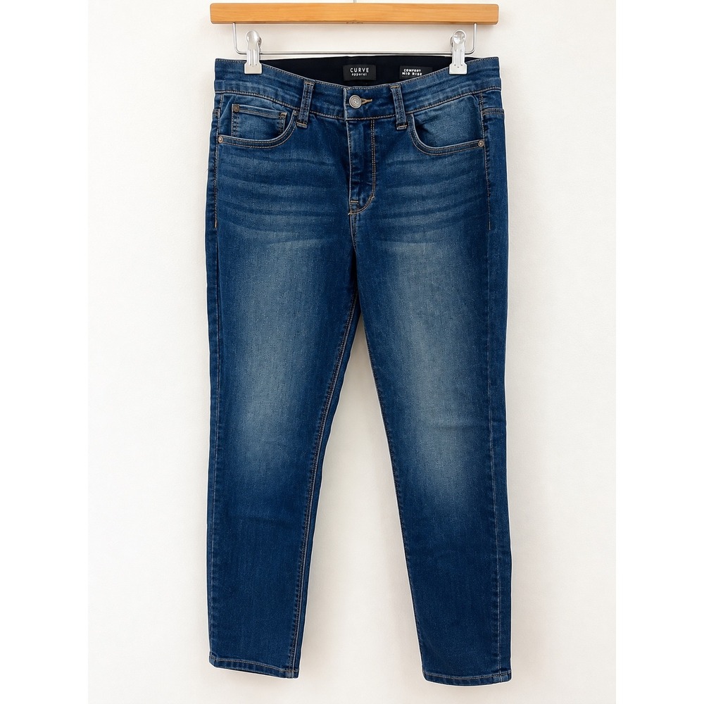 Curve Appeal Comfort Waist High Rise Skinny Jeans Dark Wash Sz 10/30 Millennial